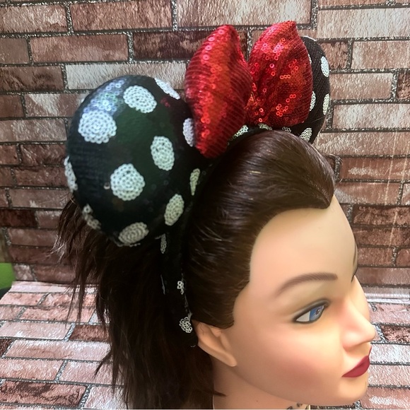 Disney Red and Black Polka Dot Mouse Ears Headband main image 8